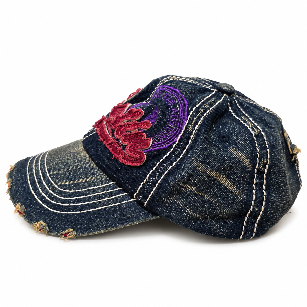 Vintage Austin Texas Distressed Denim Baseball Cap – Adjustable, One Size